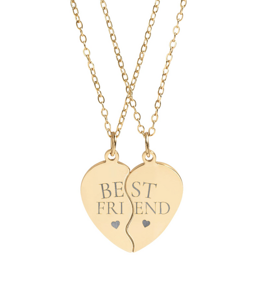 Best Friend Break Apart Heart Necklace Set