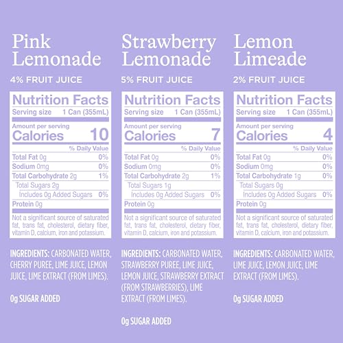 Spindrift Lemonade 3 Flavor Variety 20 Pack,12 Fl Oz (Pack of 20)