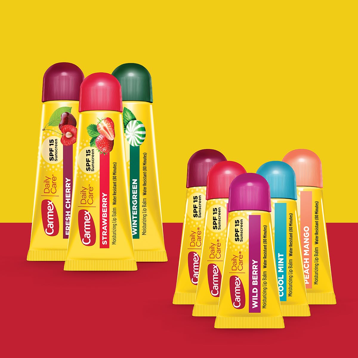 Carmex Daily Care and Daily Care Minis Moisturizing Lip Balm Pack-3 Tubes, 5 Mini Tubes