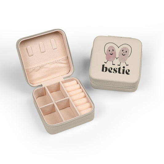 Bestie Travel Jewelry Case | Compact Jewelry Organizer with Fingerprint Design