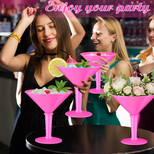 Giant Martini Plastic Glasses Large 48oz-4 Pcs