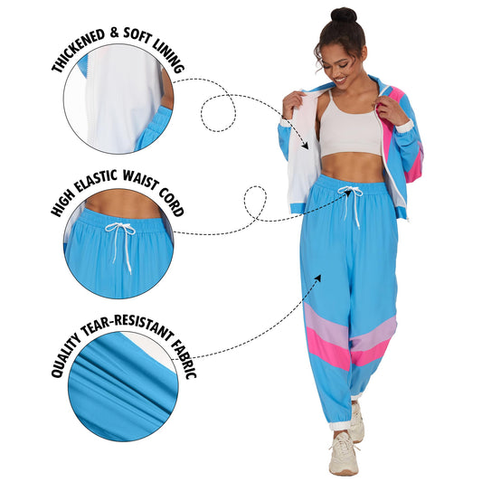 Women's Color Block 2 Piece 80s 90s Set