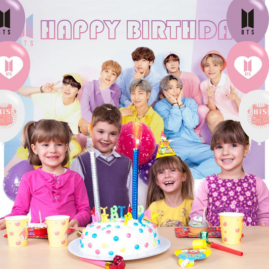 Boy Band Birthday Party Decoration 5ftx3ft Photo Background / 18 Pcs Balloons (Amazon Find -ELZEM)