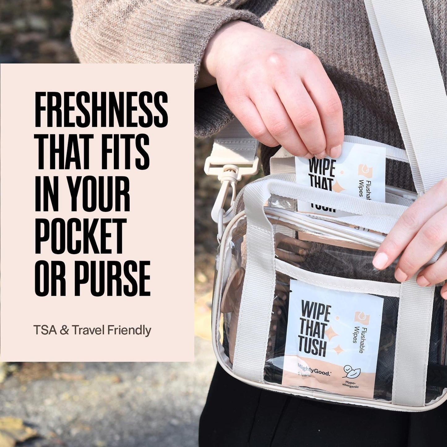 Wipe That Tush On-The-Go Flushable Wipes,Individually Wrapped Wipes-30pc