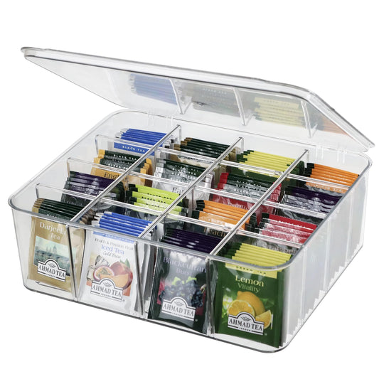 Drawer Organizer, 16 Compartment Removable Divided Plastic Storage Bin with Lid (Amazon Find - ZEXALOR)