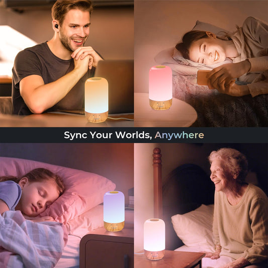 Tikkitouch Couple Lamps Long Distance Touch Valentines Day Gifts for Him Her WiFi and Bluetooth Setup Set of 2