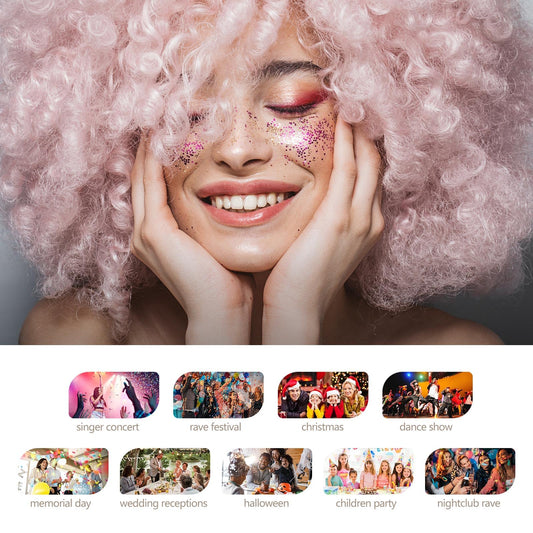 Clear White Face Body Glitter Gel- 6 Tubes (Amazon Find - SUMEITANG)