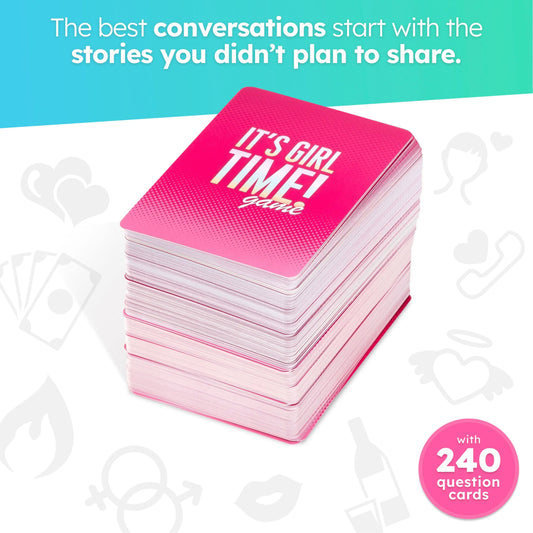 It’s Girl Time - Girls Night Card Game for Bachelorette, Galentines or Ladies Night - 240 Sweet & Sassy Questions with Challenges - Fun Party Game for Adults 17+