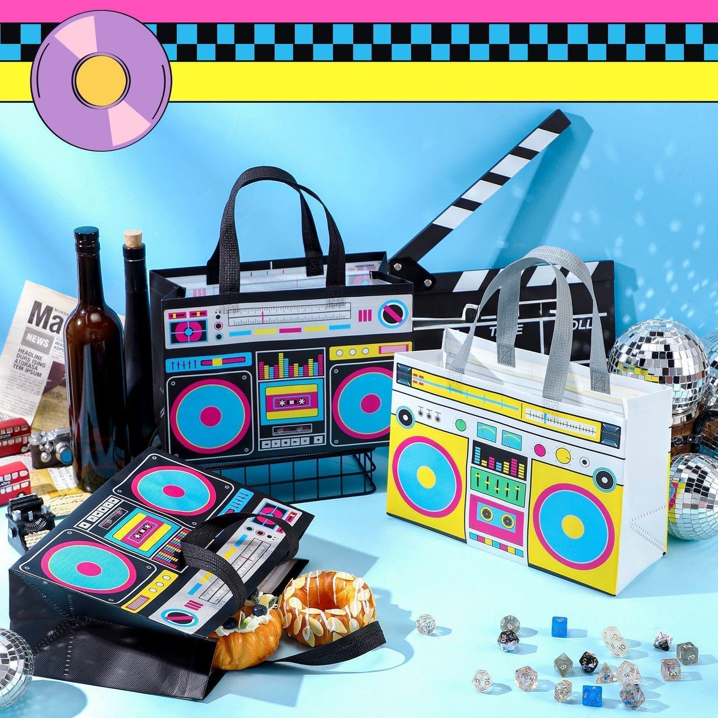 80s90s Party Favor Bags-24 Pcs