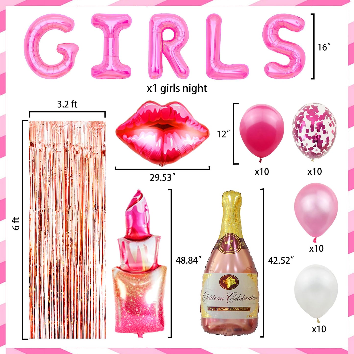 Girls Night Party Decoration Girls Just Wanna Fun-45PCS