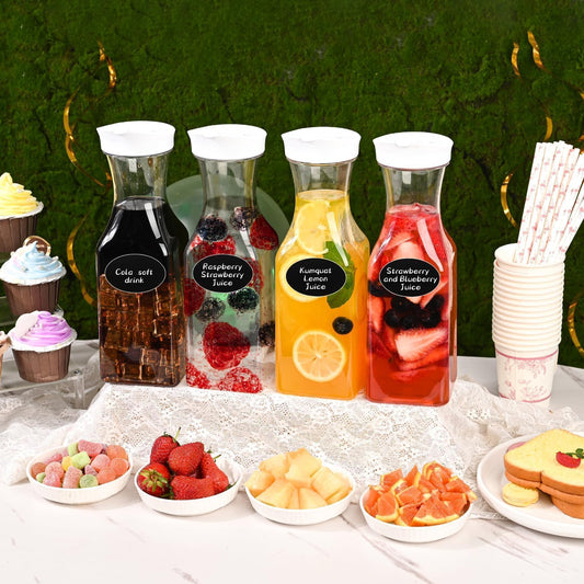 Set of 4 Plastic Carafe with Lid