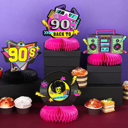 90's Retro Party Supplies Vintage Table Decorations-9pc