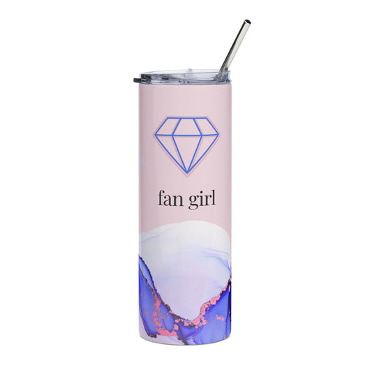 K-pop Fan Girl Stainless Steel Tumbler — 20oz Pink and Blue Diamond Travel Cup