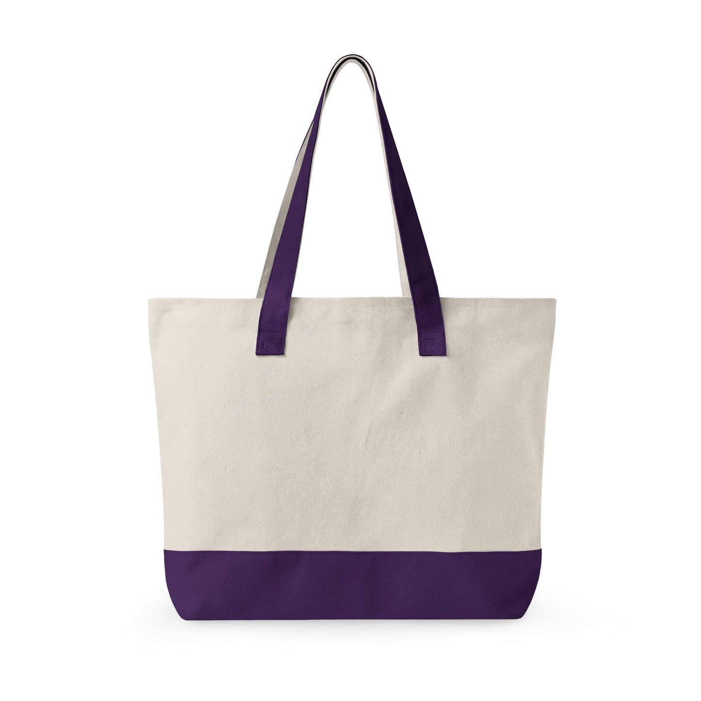 Stan Mode Always On Kpop Inspired Canvas Tote Bag with Zipper Pocket-Purple