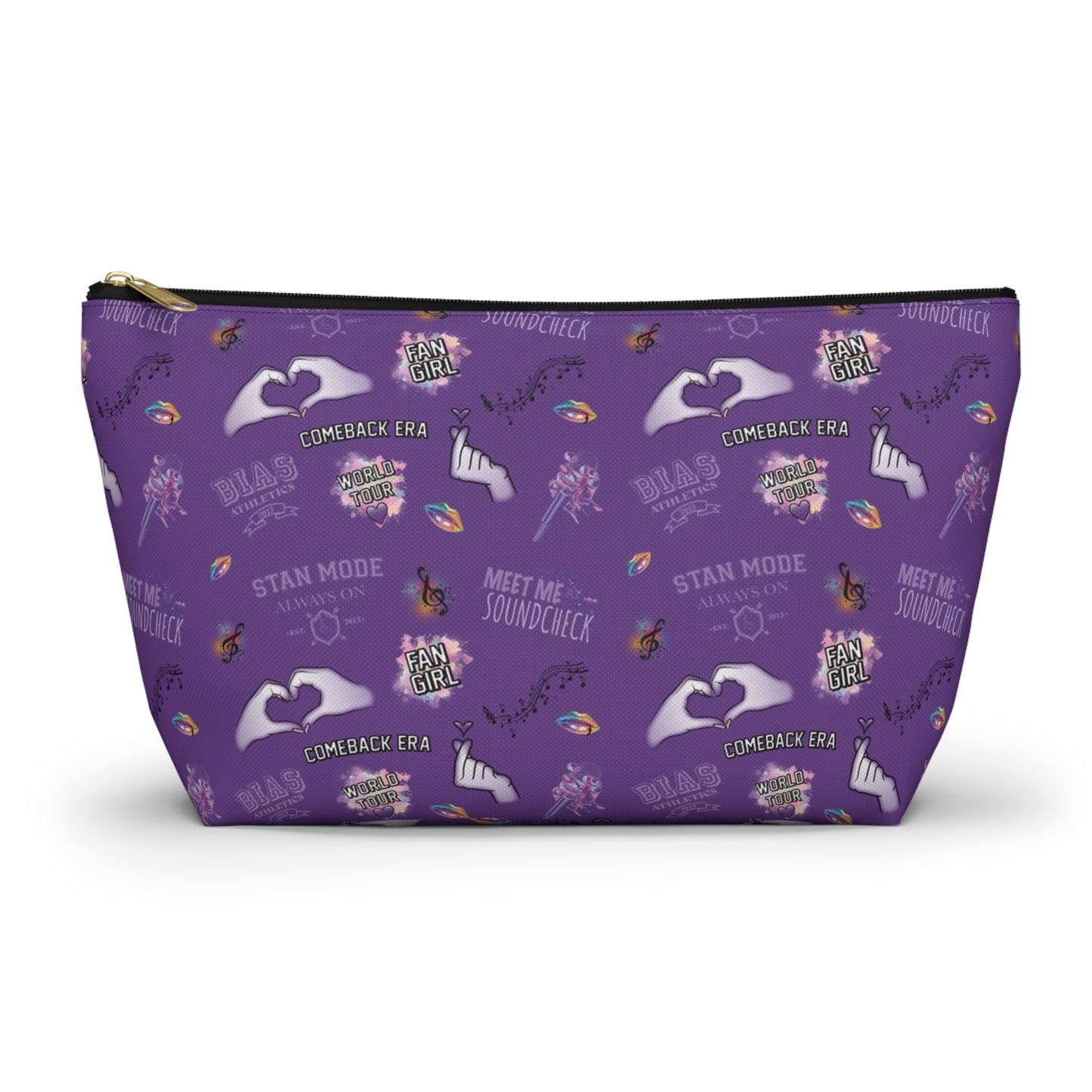 Kpop Inspired Makeup Bag | Purple Concert Cosmetic Pouch | Small & Large Travel Organizer