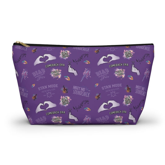 Kpop Inspired Makeup Bag | Purple Concert Cosmetic Pouch | Small & Large Travel Organizer