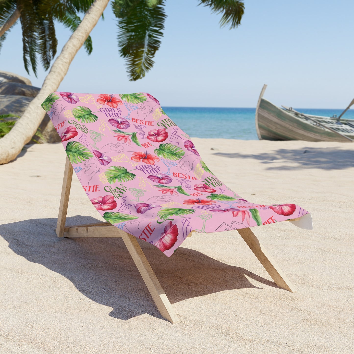 Girls Trip Beach Towel | Cute Floral Beach & Pool Towel