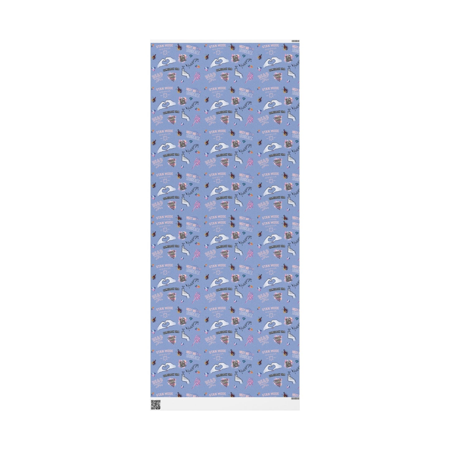 Blue K-pop Wrapping Paper | Fan Gift Wrap with Hidden Debut Detail | Aesthetic Concert Gift
