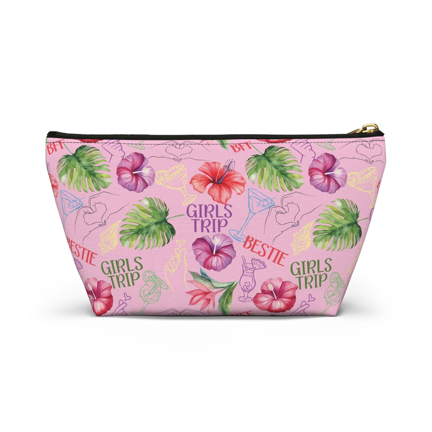 Girls Trip Survival Kit Pouch/Floral Makeup Bag