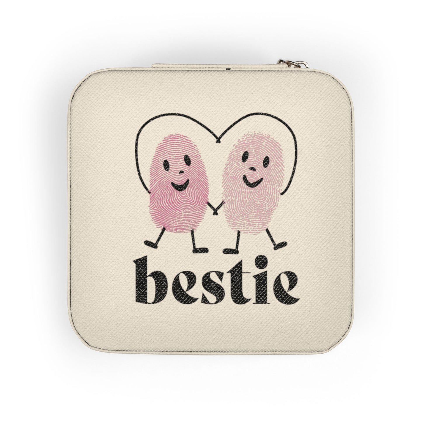 Bestie Travel Jewelry Case | Compact Jewelry Organizer with Fingerprint Design