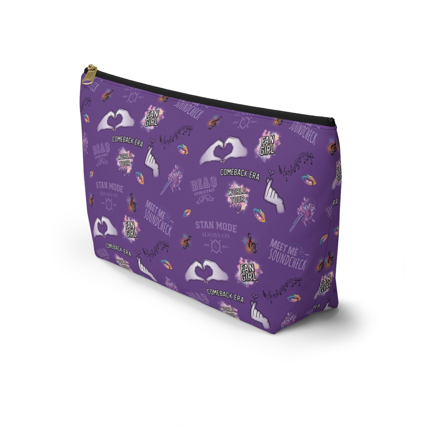 Kpop Inspired Makeup Bag | Purple Concert Cosmetic Pouch | Small & Large Travel Organizer