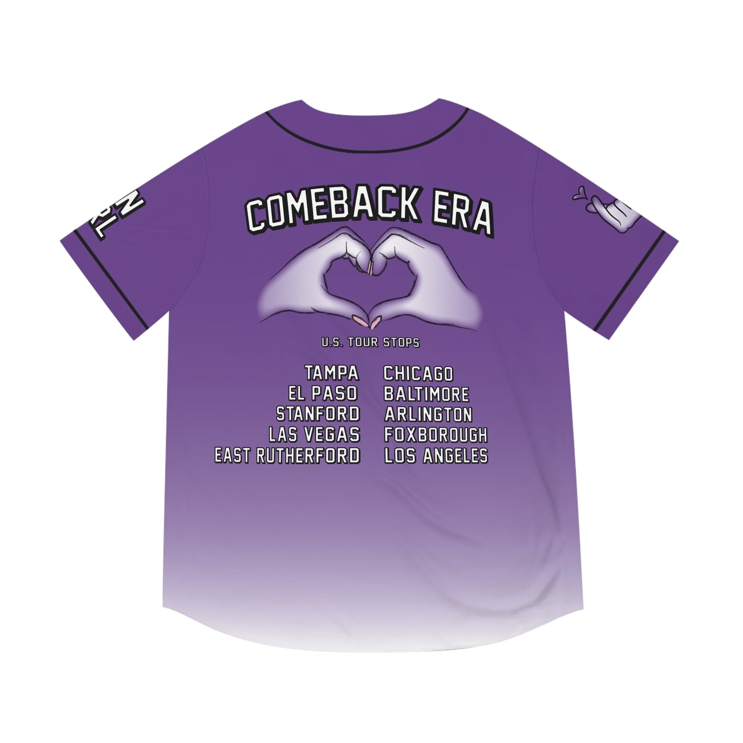 Kpop Comeback Era World Tour Baseball Jersey | Purple Gradient