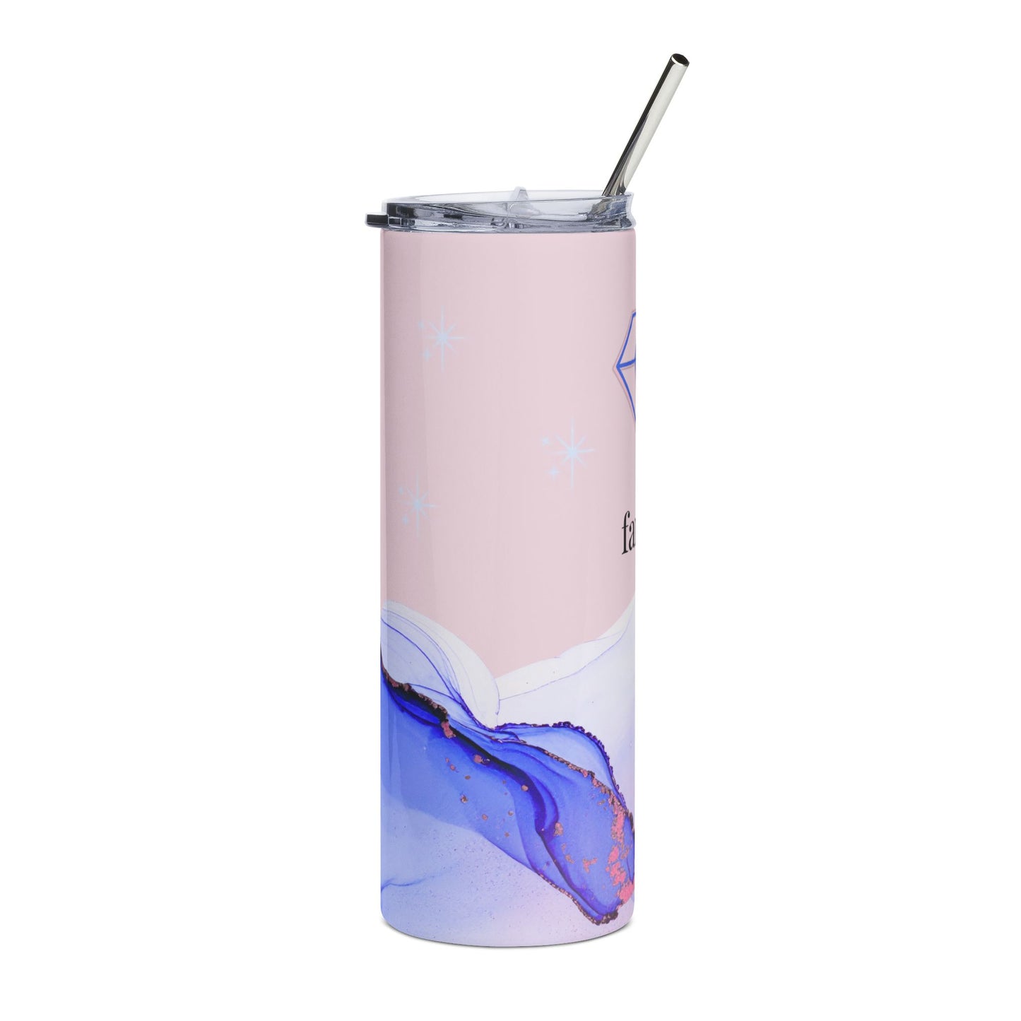 K-pop Fan Girl Stainless Steel Tumbler — 20oz Pink and Blue Diamond Travel Cup