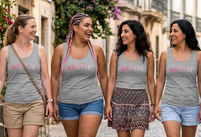 Besties Tank Top | Cute Heart Hands Best Friend Matching Tank