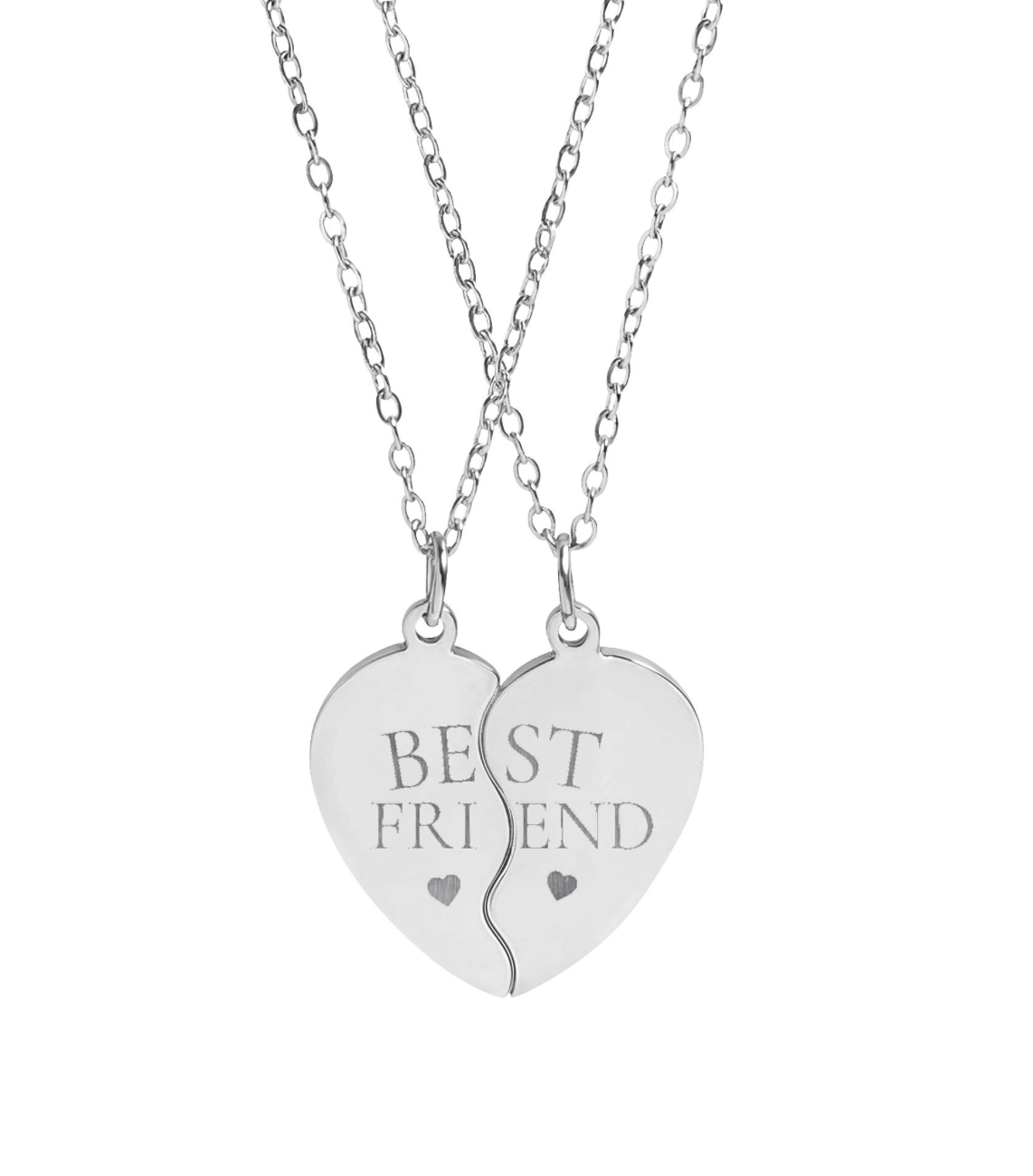 Best Friend Break Apart Heart Necklace Set