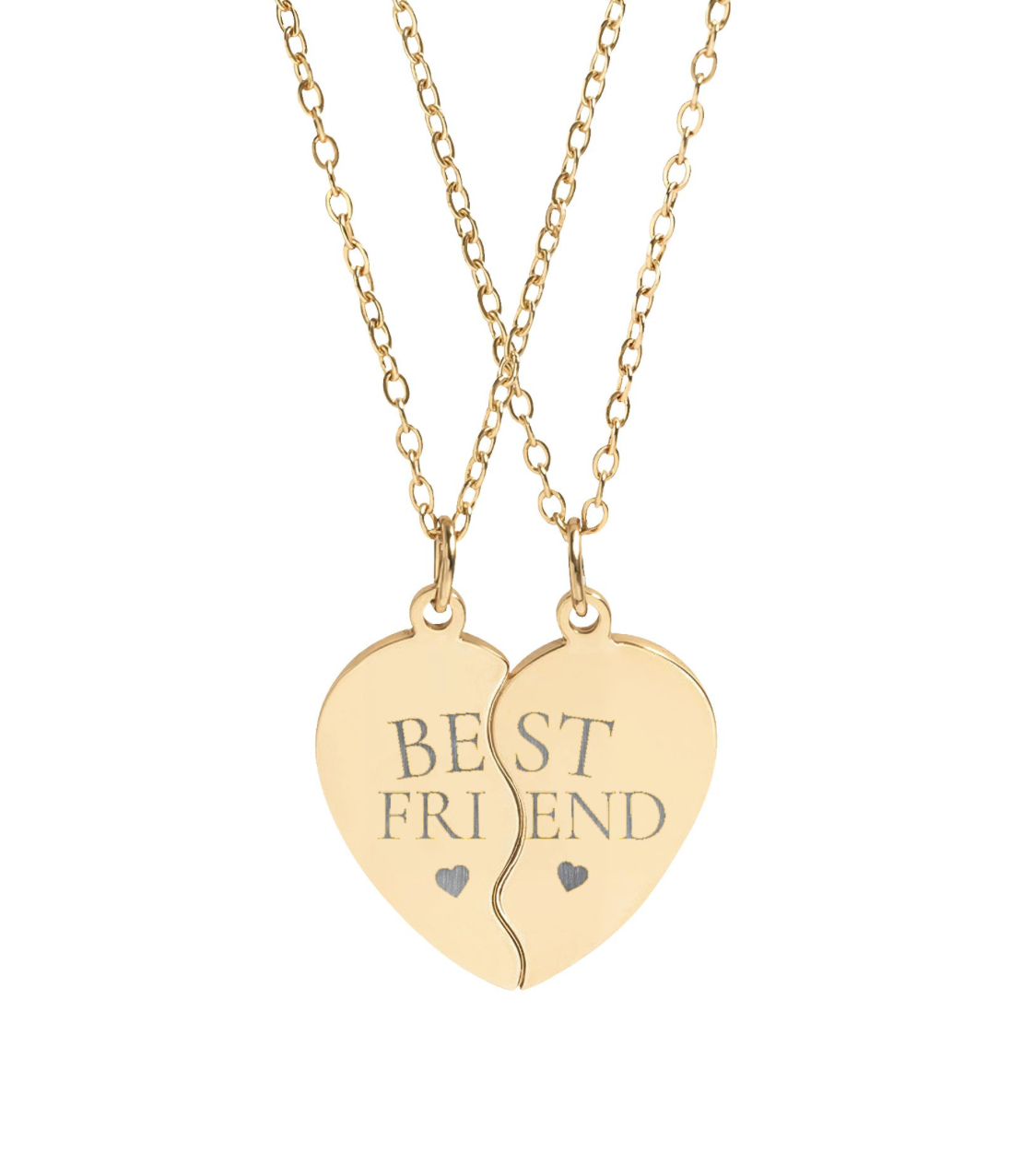 Best Friend Break Apart Heart Necklace Set
