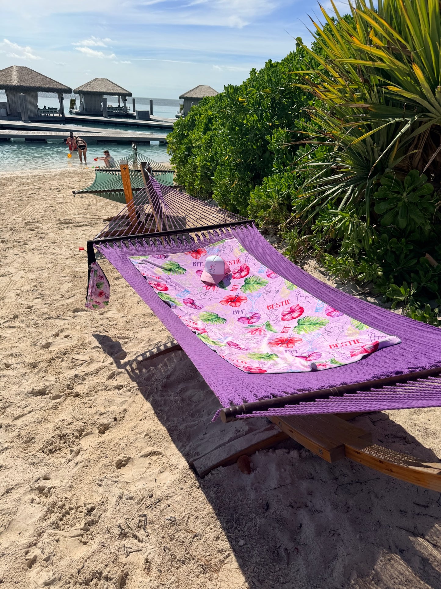 BFF Bestie Beach Towel | Floral Girls Trip Towel