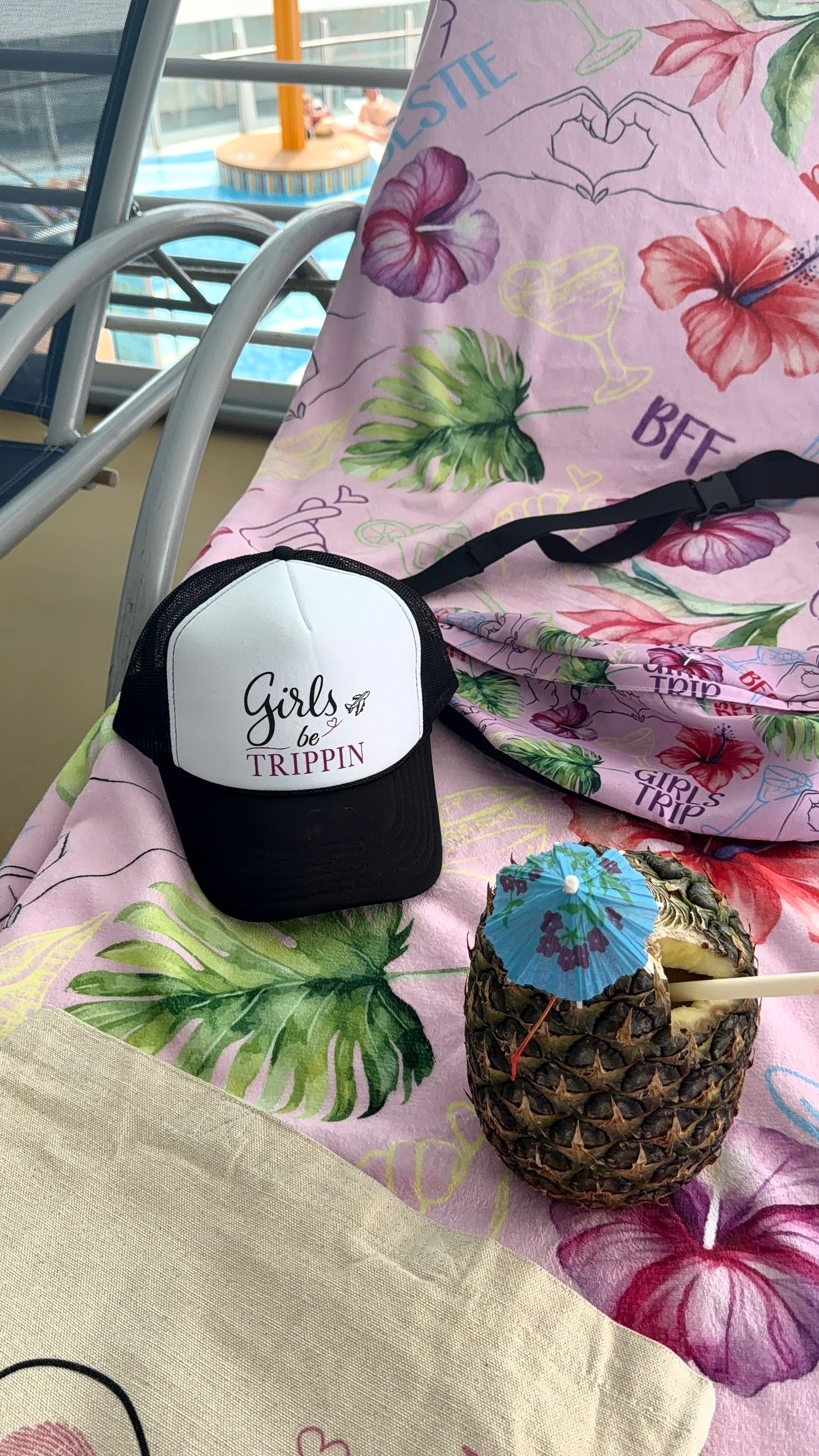 Girls Be Trippin Trucker Hat | Cute Girls Trip Hat & Travel Cap