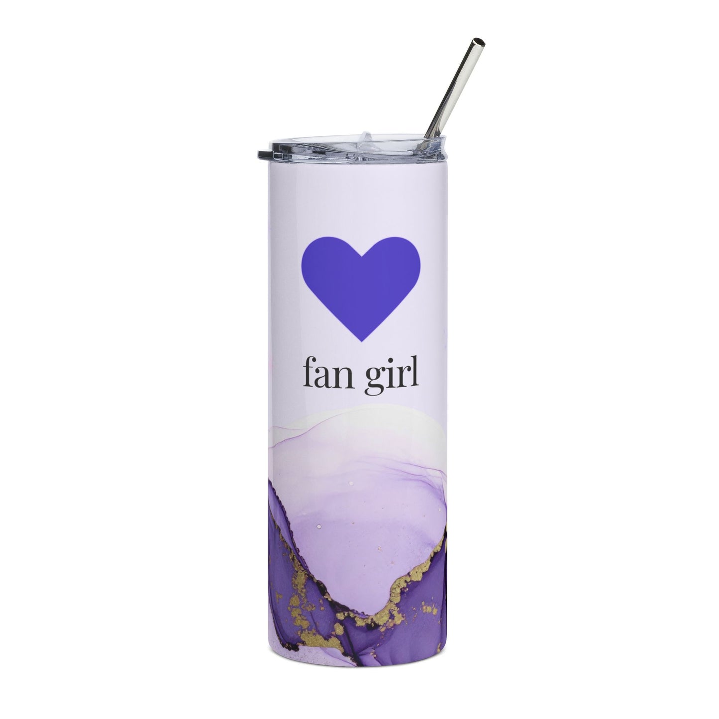 K-pop Fan Girl Stainless Steel Tumbler — 20oz Purple Heart Travel Cup