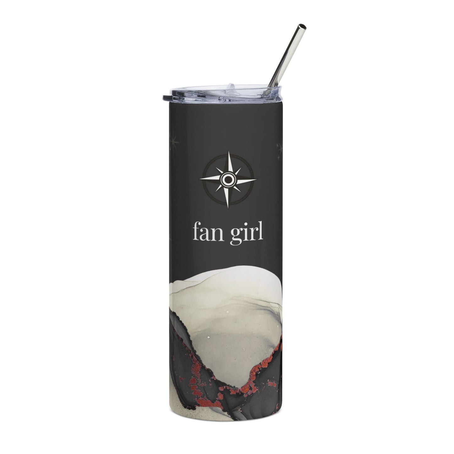K-pop Fan Girl Stainless Steel Tumbler — 20oz Black Compass Travel Cup