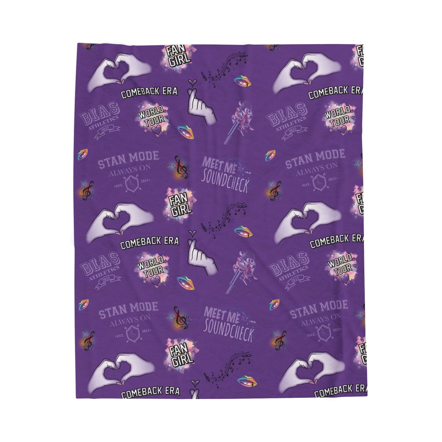 Purple K-pop Blanket | Cozy Fan Throw with Hidden Debut Detail | Soft Aesthetic Gift for Concert Fans