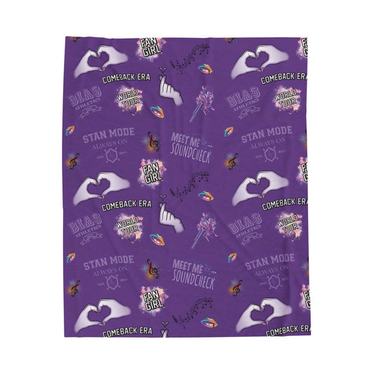 Purple K-pop Blanket | Cozy Fan Throw with Hidden Debut Detail | Soft Aesthetic Gift for Concert Fans