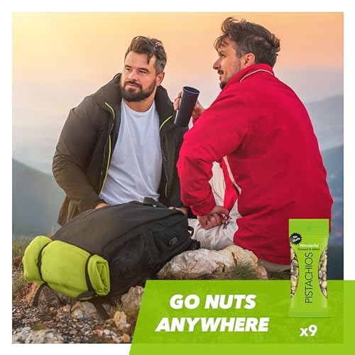 Wonderful Pistachios No Shells, Roasted & Salted Nuts, 0.75 Ounce Bag -Pack of 9