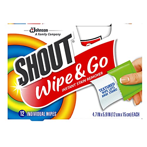 Shout Wipe & Go Instant Stain Remover Wipes, (6 Packs of 12 wipes)-72pc
