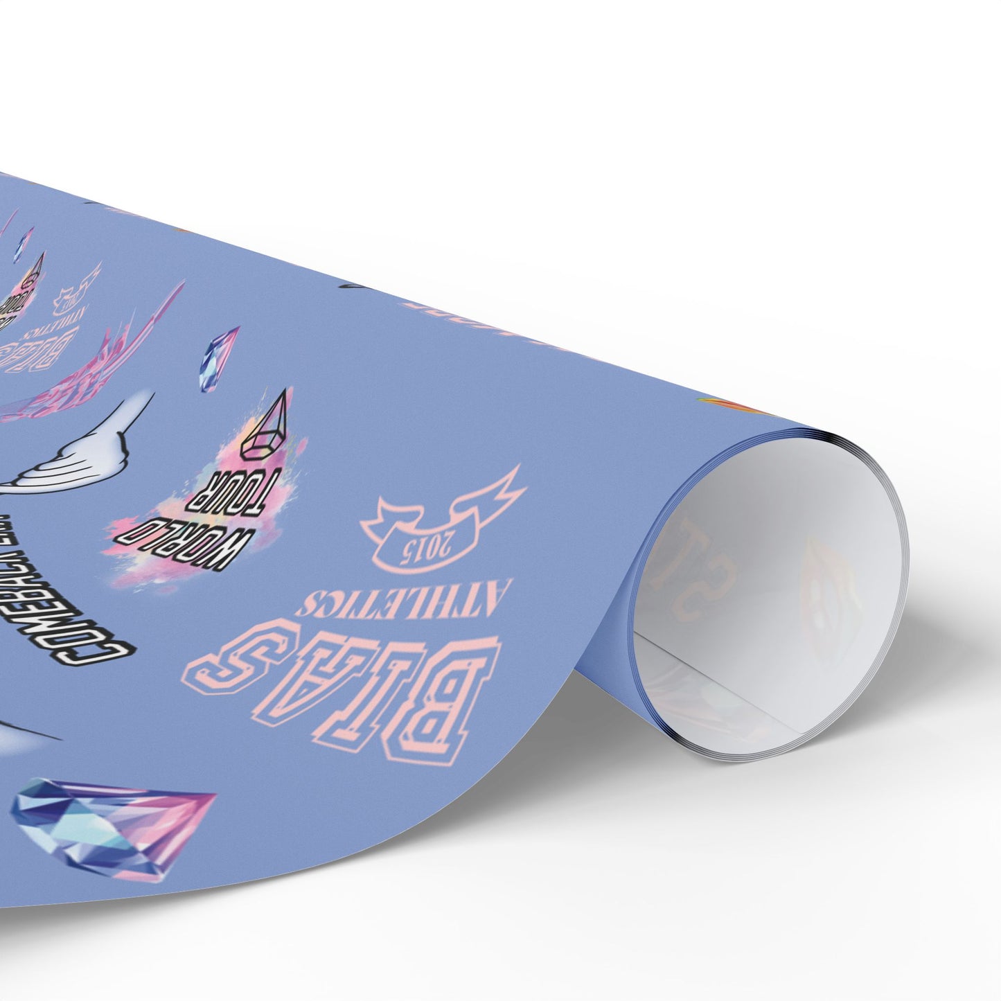 Blue K-pop Wrapping Paper | Fan Gift Wrap with Hidden Debut Detail | Aesthetic Concert Gift
