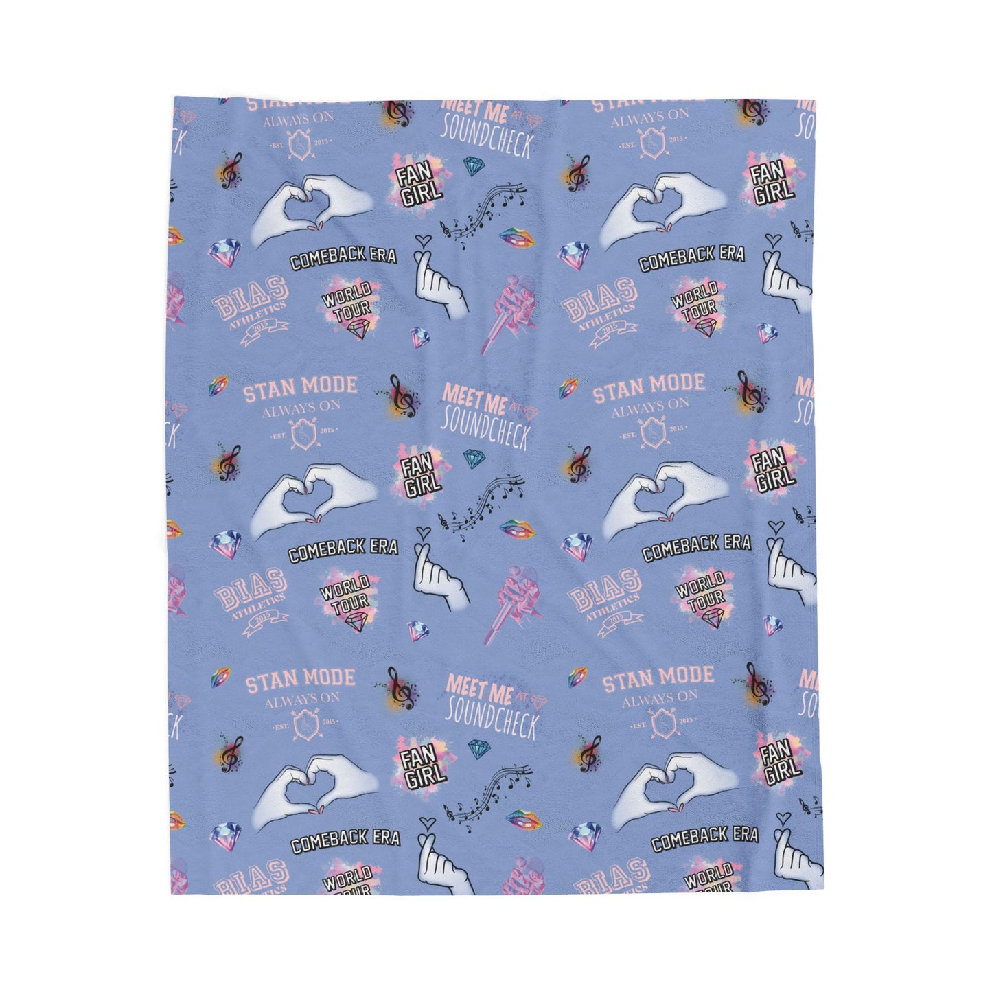Blue K-pop Blanket | Cozy Fan Throw with Hidden Debut Detail | Soft Aesthetic Gift for Concert Fans