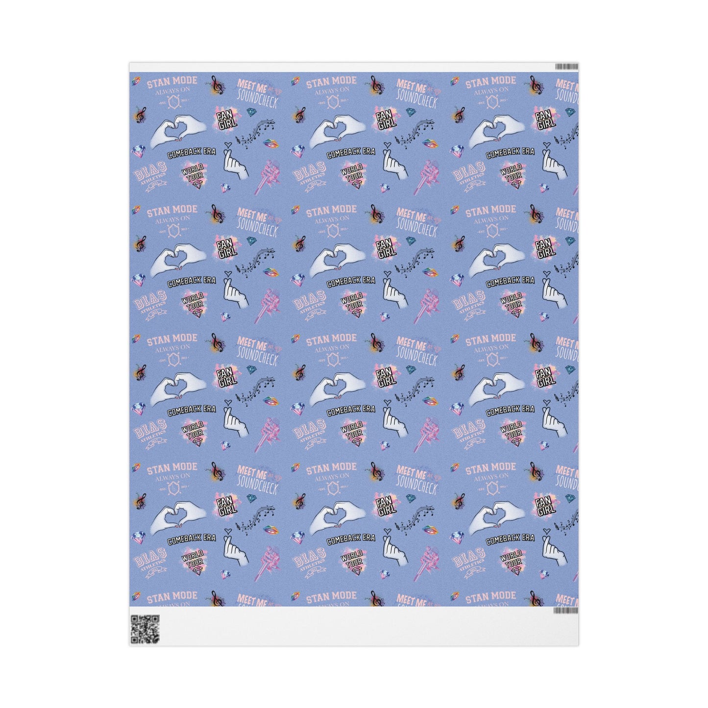 Blue K-pop Wrapping Paper | Fan Gift Wrap with Hidden Debut Detail | Aesthetic Concert Gift