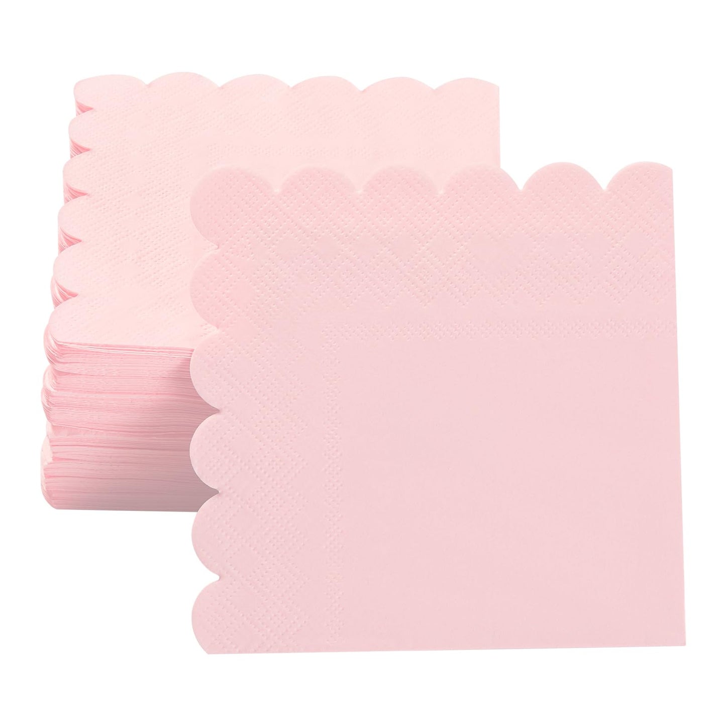 Scalloped Edged Dessert Napkins-5" x 5"-100 Pack