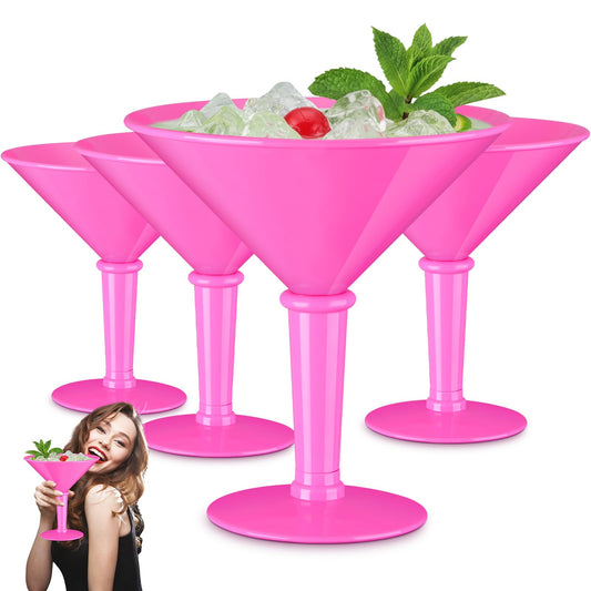 Giant Martini Plastic Glasses Large 48oz-4 Pcs