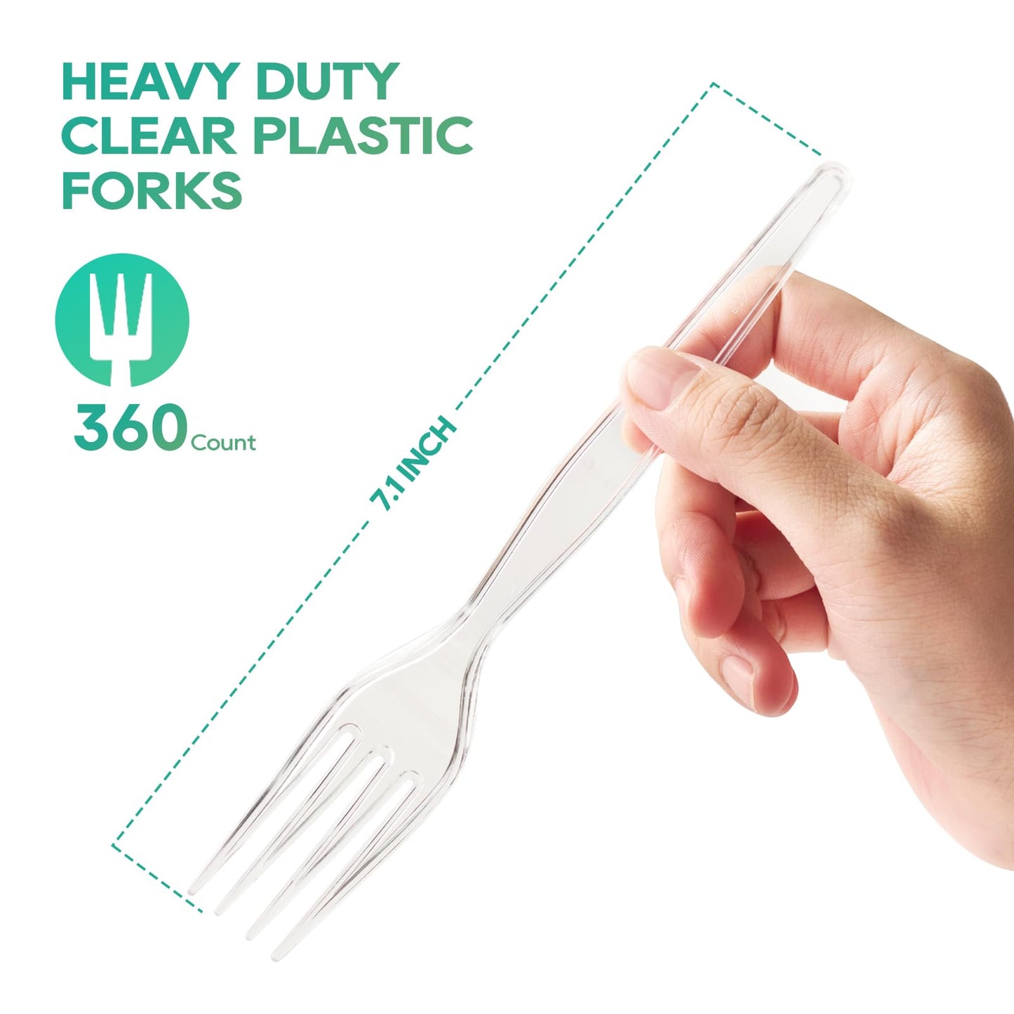 360 Count Clear Plastic Forks Heavy Duty