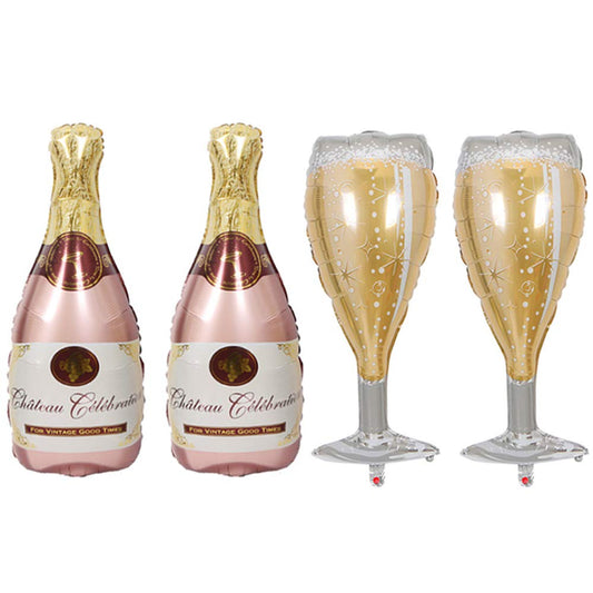 Champagne Glasses and Bottle Balloons-4PCS