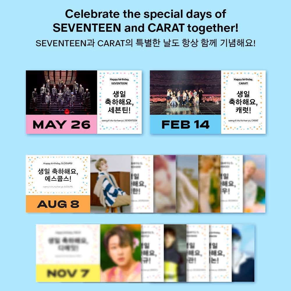 365 SEVENTEEN DAYS -  Flip Calendar with Seventeen Photo Stickers Included, Kpop Merch, Seventeen Gift Idea, Perfect Gift for CARAT (Amazon - Seventeen Merchandise)