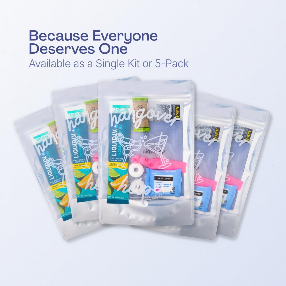 Hangover Kit , Pre Filled Party Favors,5pack