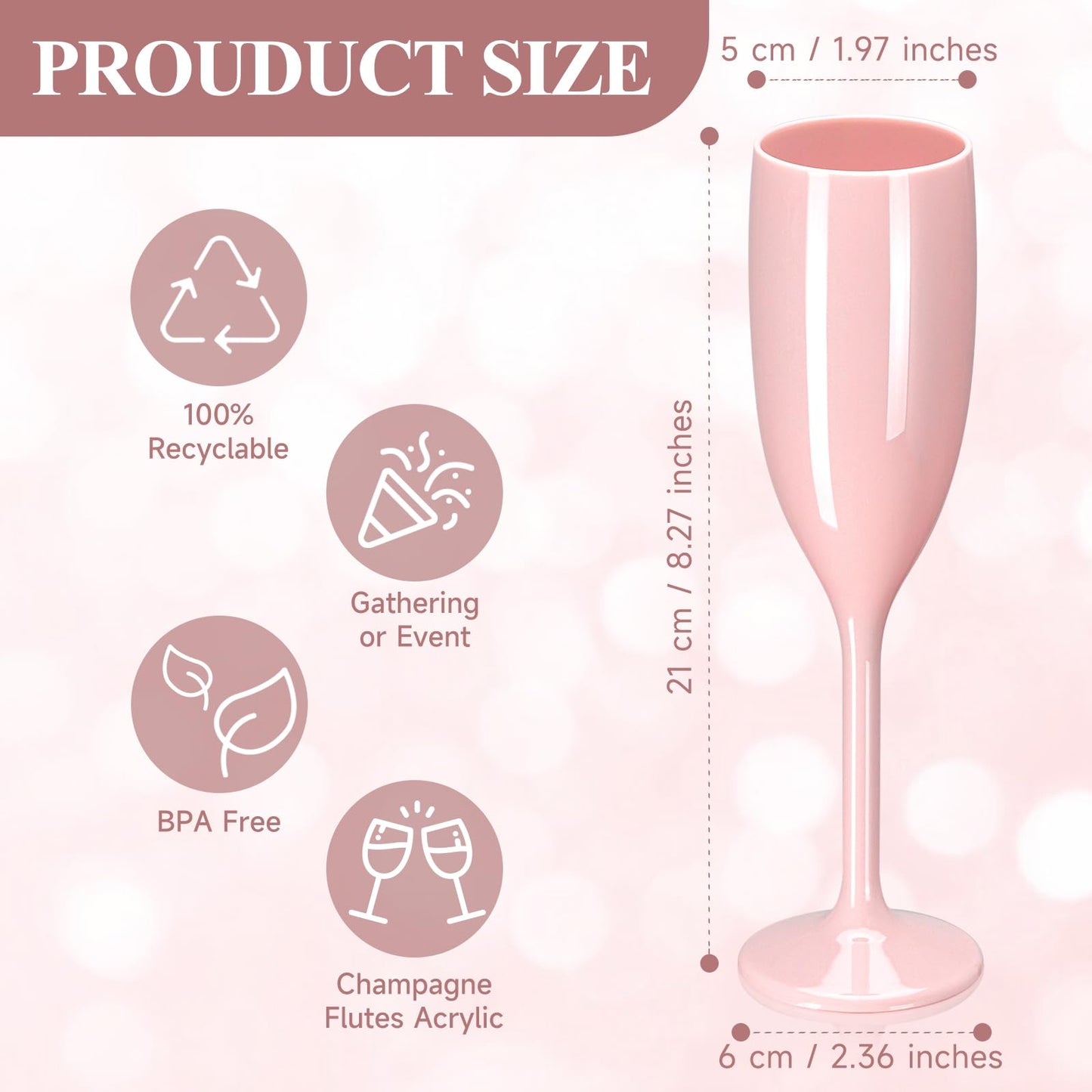 Champagne Flute Acrylic Champagne Glasses - 10pc