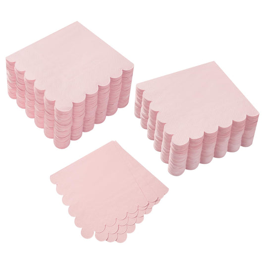 Scalloped Edged Dessert Napkins-5" x 5"-100 Pack