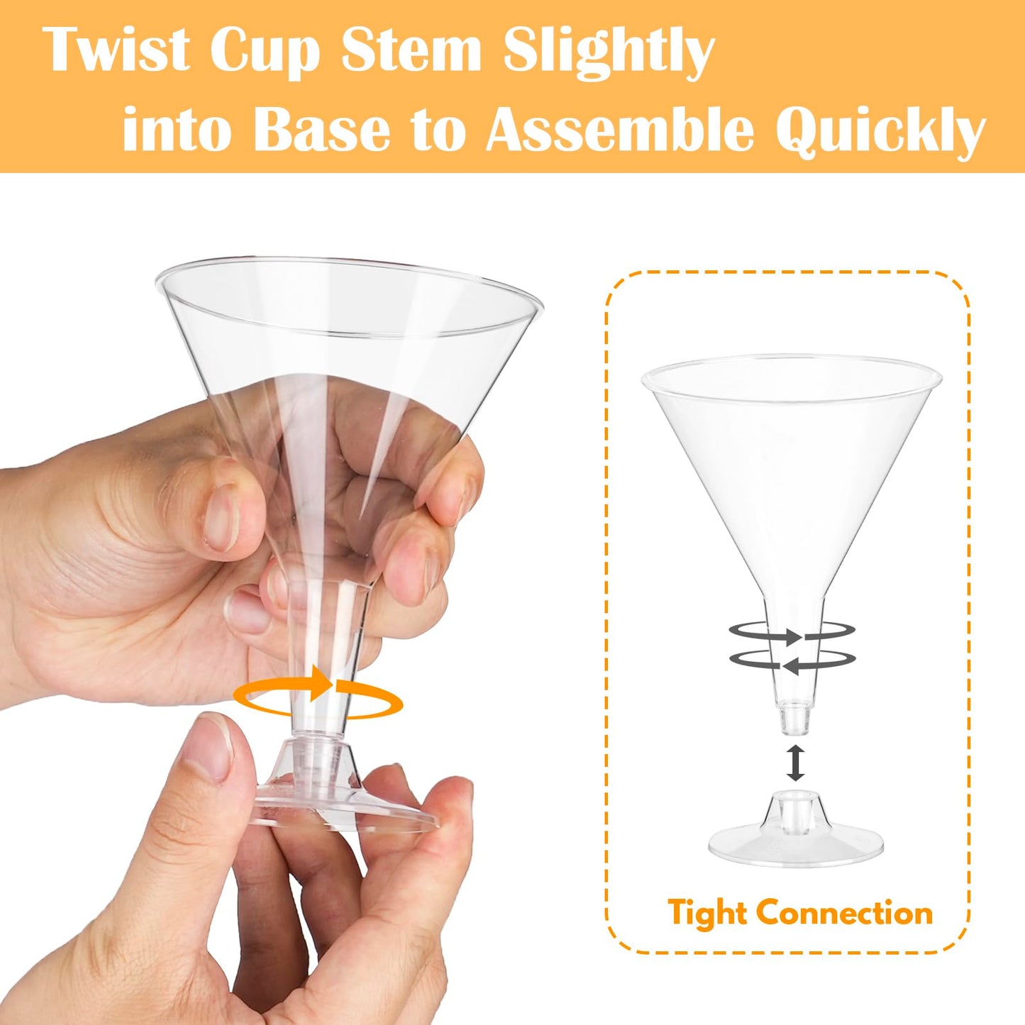 Plastic Martini Glasses Disposable 25 Pack